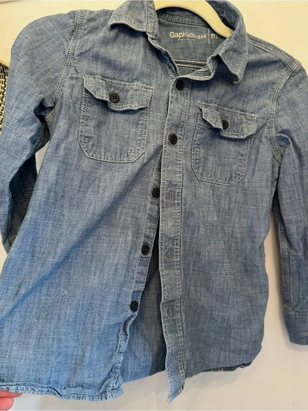 GAP kids Light Blue Denim Button-Front Shirt